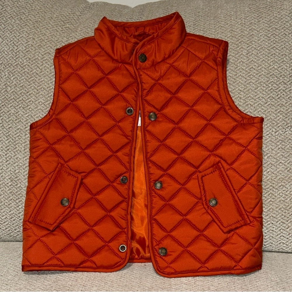 Janie and Jack Terracotta Quilted Puffer Vest